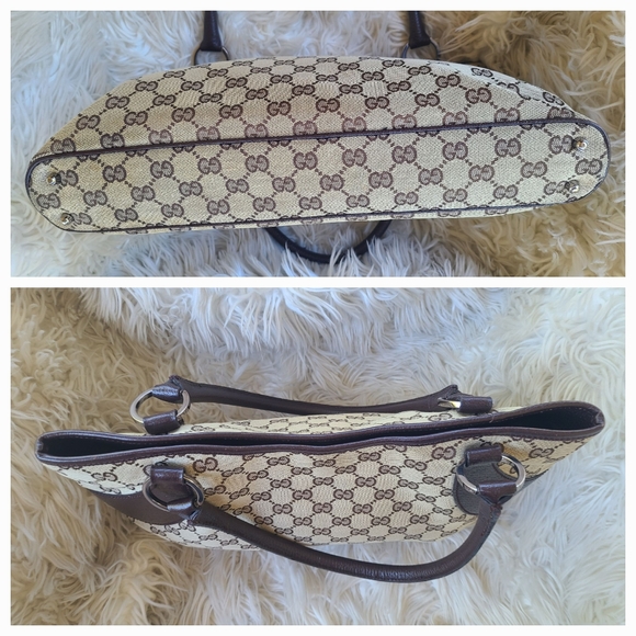 Gucci Ring Tote GG Canvas with Leather-Excellent Vintage Condition - Picture 5 of 12